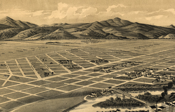 Perspective Map of Missoula, Montana, 1891
