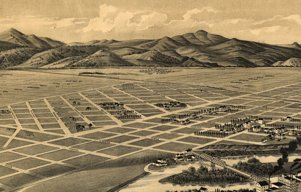 Perspective Map of Missoula, Montana, 1891