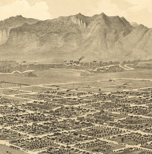 Bird's Eye View of Ogden City, Utah, 1875