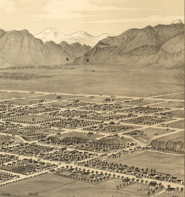 Bird's Eye View of Ogden City, Utah, 1875