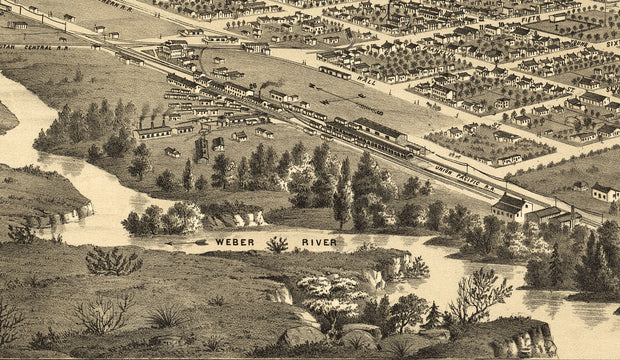 Bird's Eye View of Ogden City, Utah, 1875