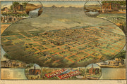 Bird's Eye View of Phoenix, Maricopa County, Arizona, 1885