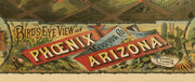 Bird's Eye View of Phoenix, Maricopa County, Arizona, 1885