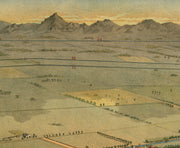 Bird's Eye View of Phoenix, Maricopa County, Arizona, 1885