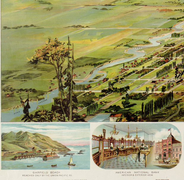 Bird's Eye View of Salt Lake City, Utah, 1891