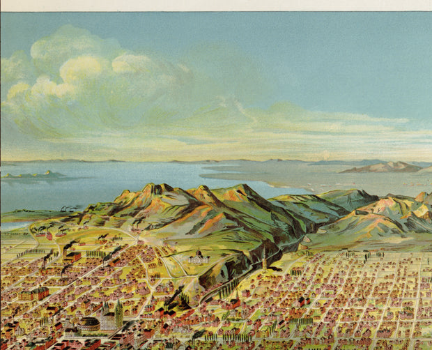 Bird's Eye View of Salt Lake City, Utah, 1891