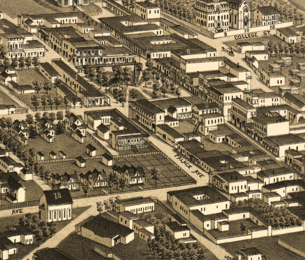 Bird's Eye View of the city of Santa Fé, N.M., 1882