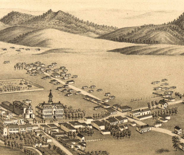 Bird's Eye View of the city of Santa Fé, N.M., 1882