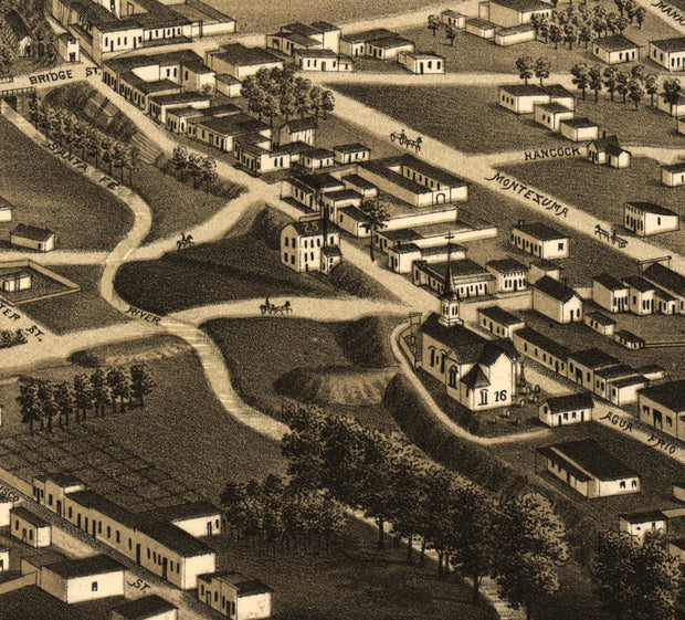 Bird's Eye View of the city of Santa Fé, N.M., 1882