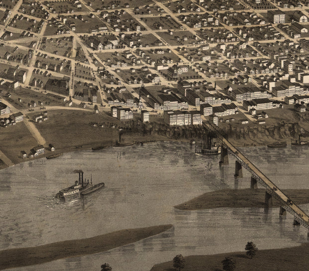 Bird's Eye View of Saint Paul, Minnesota, 1867