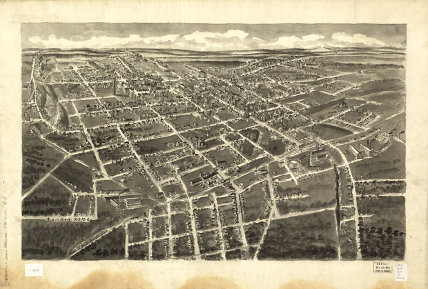 Bird's Eye View of Statesville, North Carolina, 1907