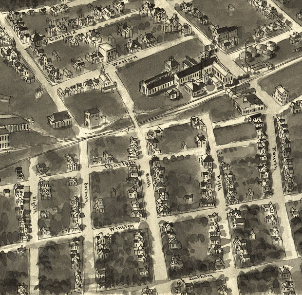 Bird's Eye View of Statesville, North Carolina, 1907