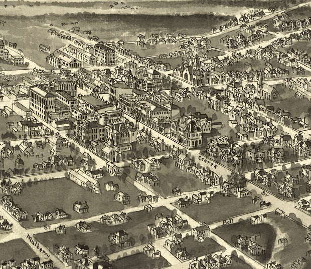 Bird's Eye View of Statesville, North Carolina, 1907
