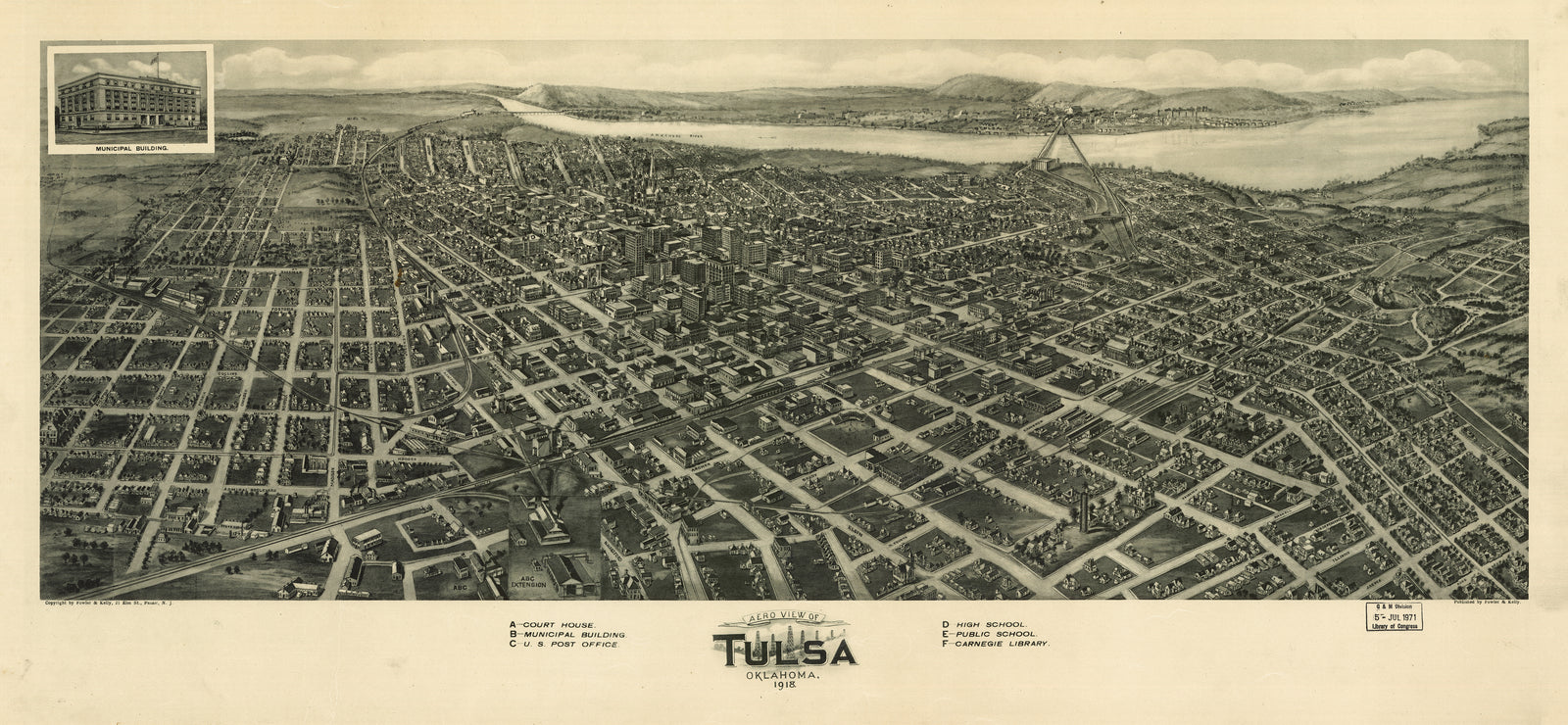 Bird's Eye View of Tulsa, Oklahoma, 1918