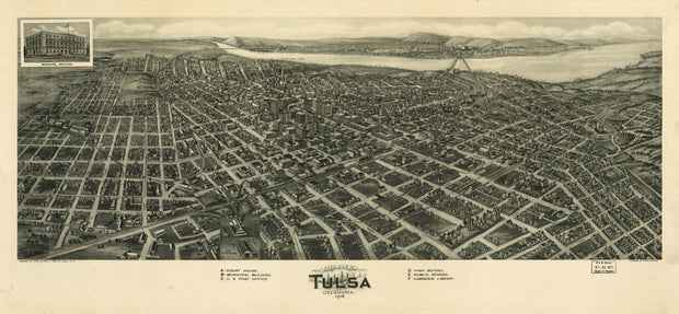 Bird's Eye View of Tulsa, Oklahoma, 1918
