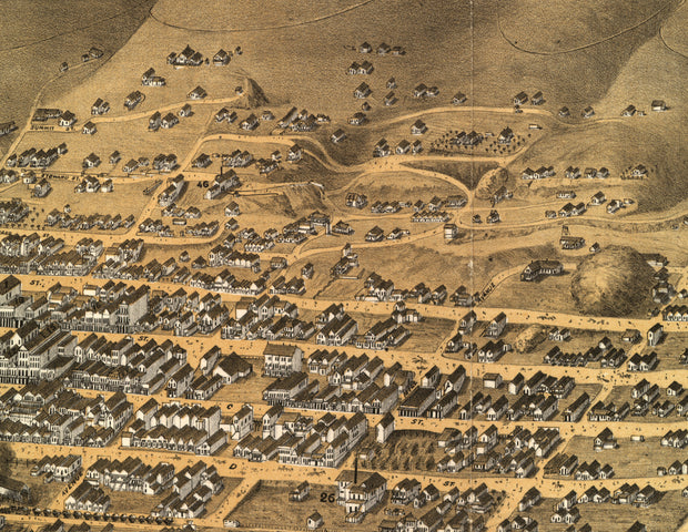 Bird's Eye View of Virginia City, Nevada, 1875