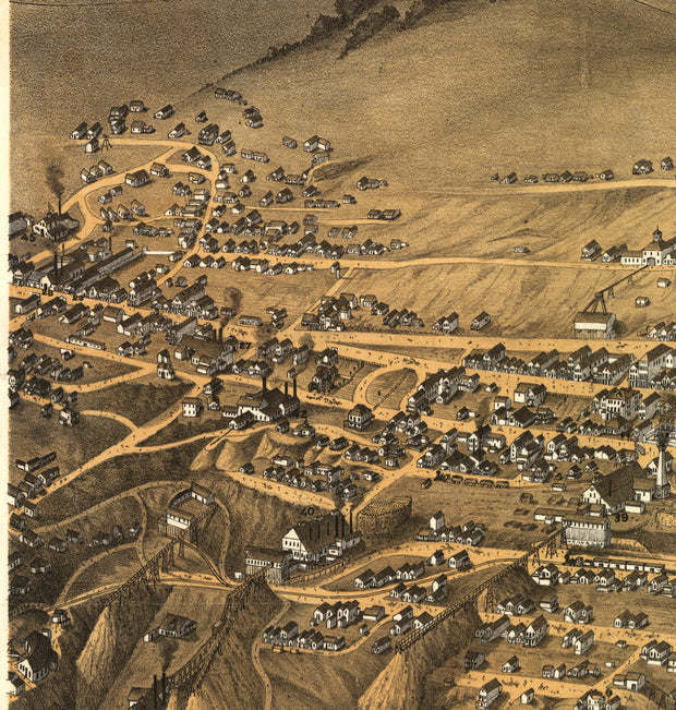 Bird's Eye View of Virginia City, Nevada, 1875