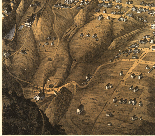 Bird's Eye View of Virginia City, Nevada, 1875