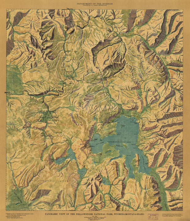 Panoramic View of the Yellowstone National Park, Wyoming-Montana-Idaho, 1915