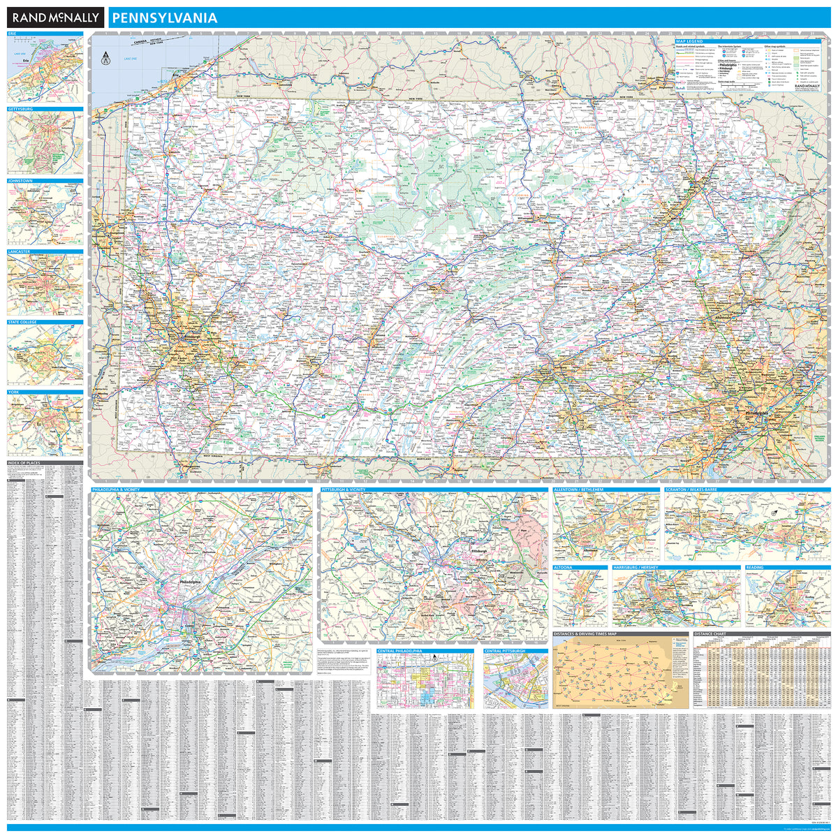 Pennsylvania State Wall Maps – American Map Store