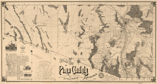 Official Map of Pima County, Arizona, 1893