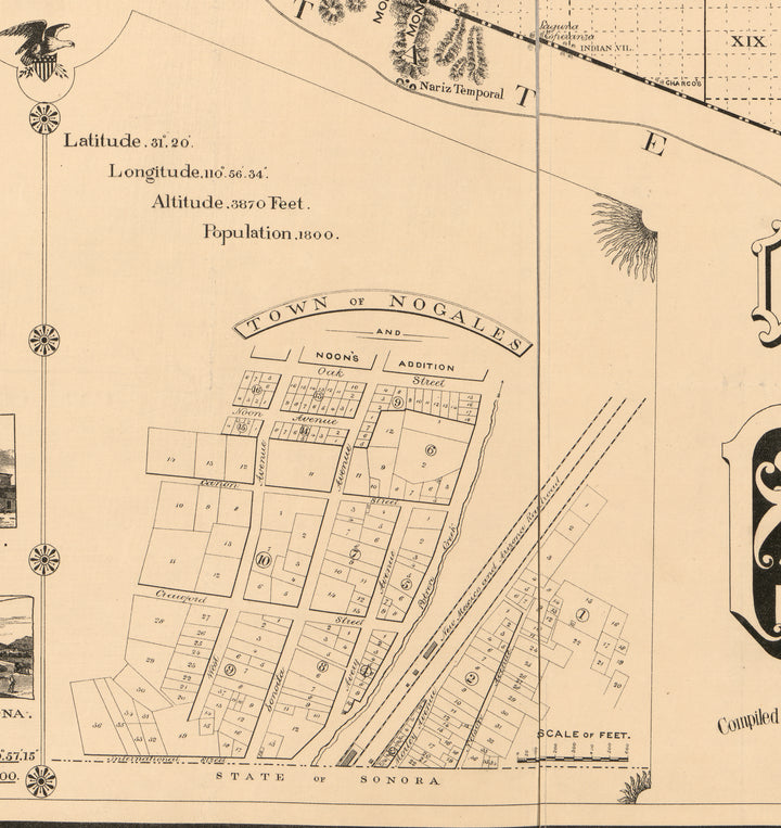 Official Map of Pima County, Arizona, 1893