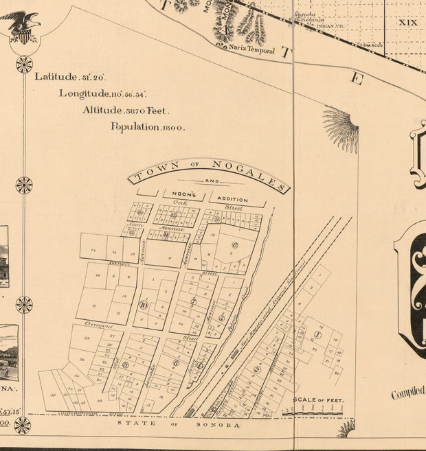 Official Map of Pima County, Arizona, 1893