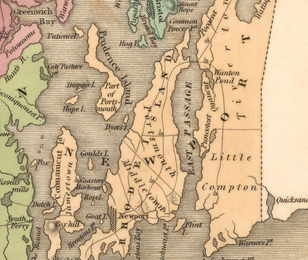 Map of the State of Rhode Island, 1829