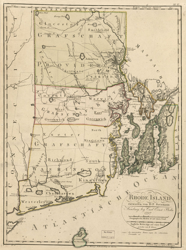 Map of the State of Rhode Island, 1797