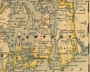 Map of the State of Rhode Island Showing Railroads, 1875