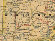 Map of the State of Rhode Island Showing Railroads, 1875