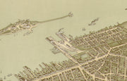 Bird's Eye View of Newport, RI - 1878