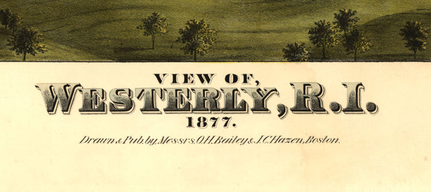 Bird's Eye View of Westerly, RI - 1877
