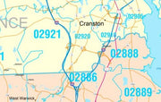 Color Cast Style Wall Map of Rhode Island by Market Maps