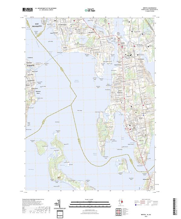 US Topo 7.5-minute map for Bristol RIMA – American Map Store