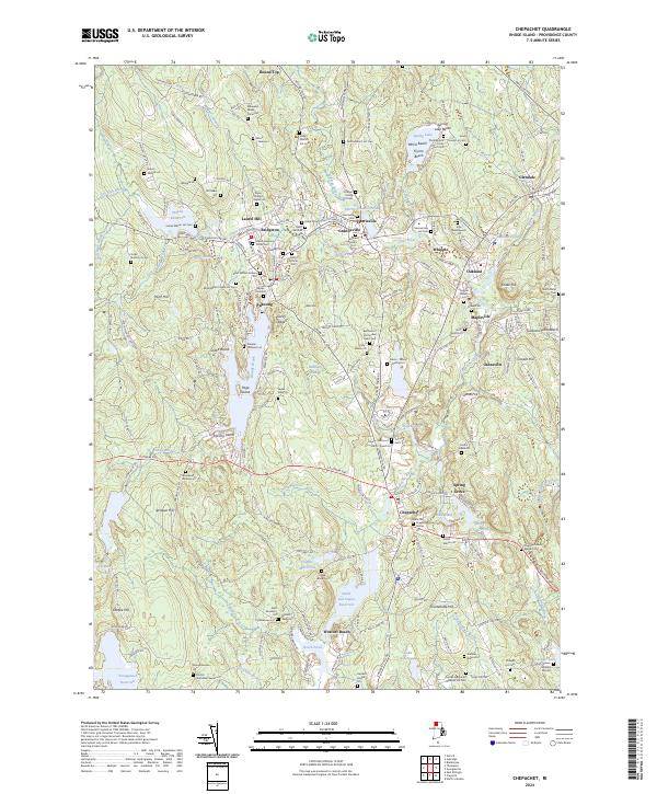 US Topo 7.5-minute map for Chepachet RI – American Map Store