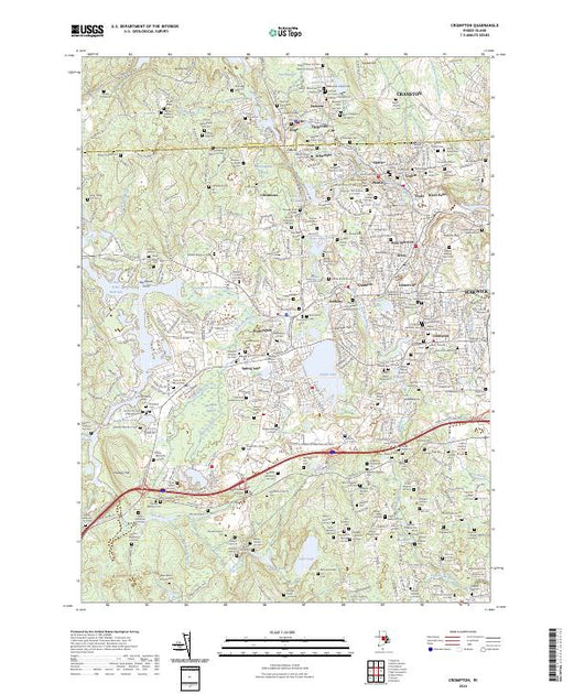 US Topo 7.5-minute map for Crompton RI – American Map Store