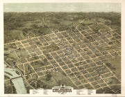 Bird's Eye View of Columbia, SC - 1872