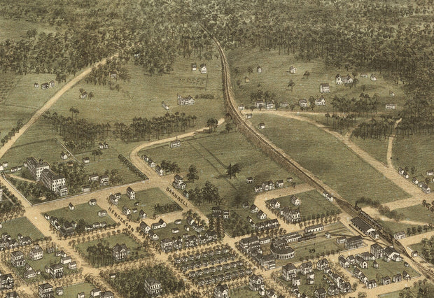 Bird's Eye View of Columbia, SC - 1872