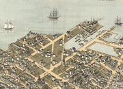 Bird's Eye View of Charleston, SC - 1872