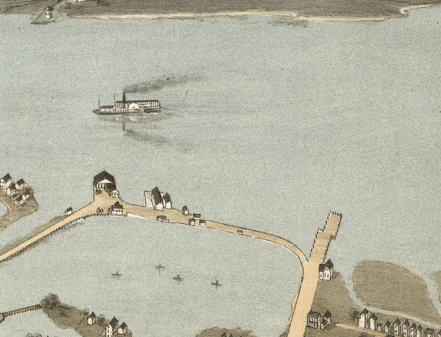 Bird's Eye View of Charleston, SC - 1872