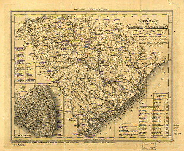 A New Map of South Carolina, 1833