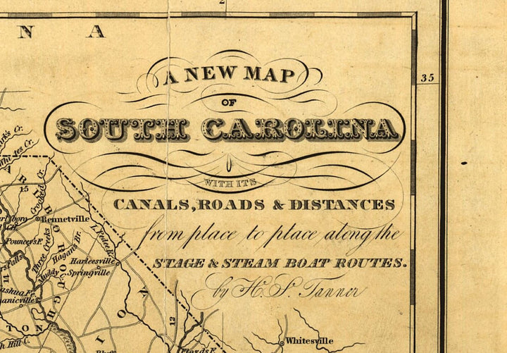 A New Map of South Carolina, 1833