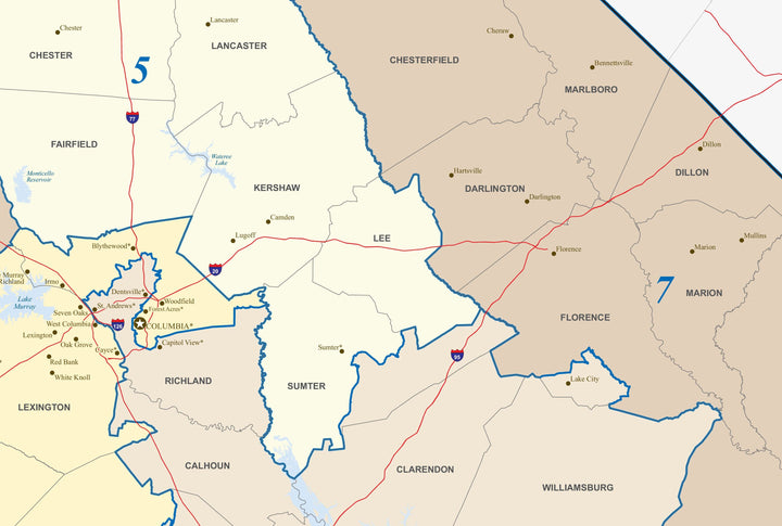 South Carolina Congressional District Wall Map