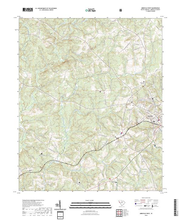 US Topo 7.5-minute map for Abbeville West SC