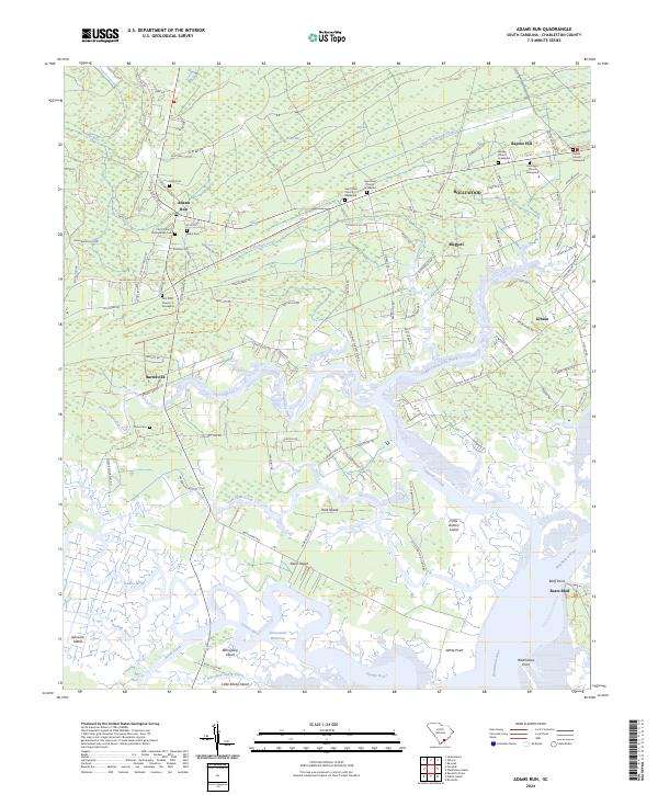 US Topo 7.5-minute map for Adams Run SC