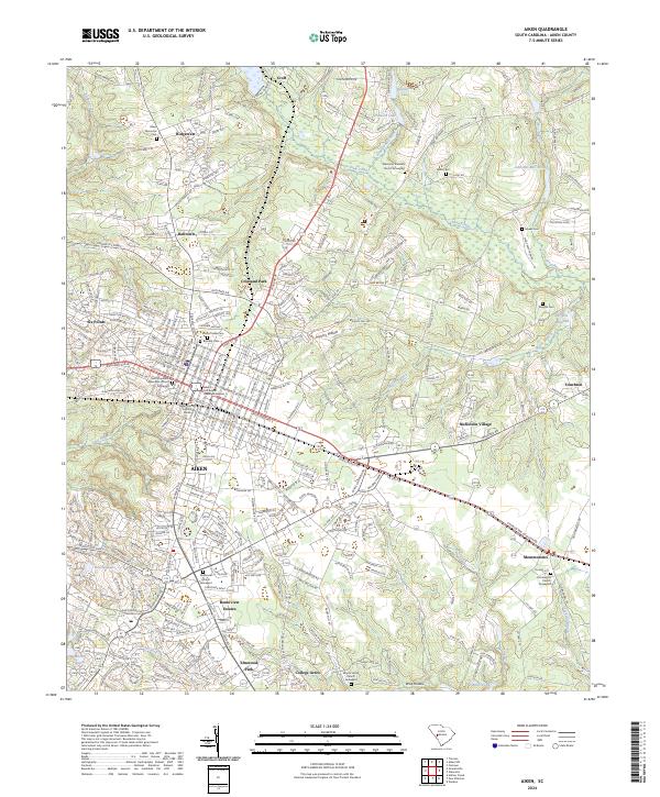 US Topo 7.5-minute map for Aiken SC
