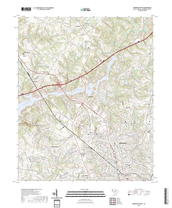 US Topo 7.5-minute map for Anderson North SC