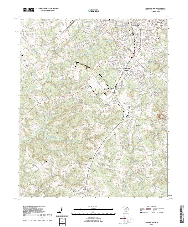 US Topo 7.5-minute map for Anderson South SC