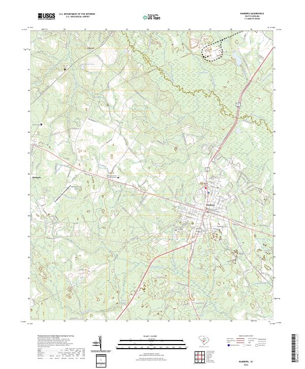 US Topo 7.5-minute map for Bamberg SC